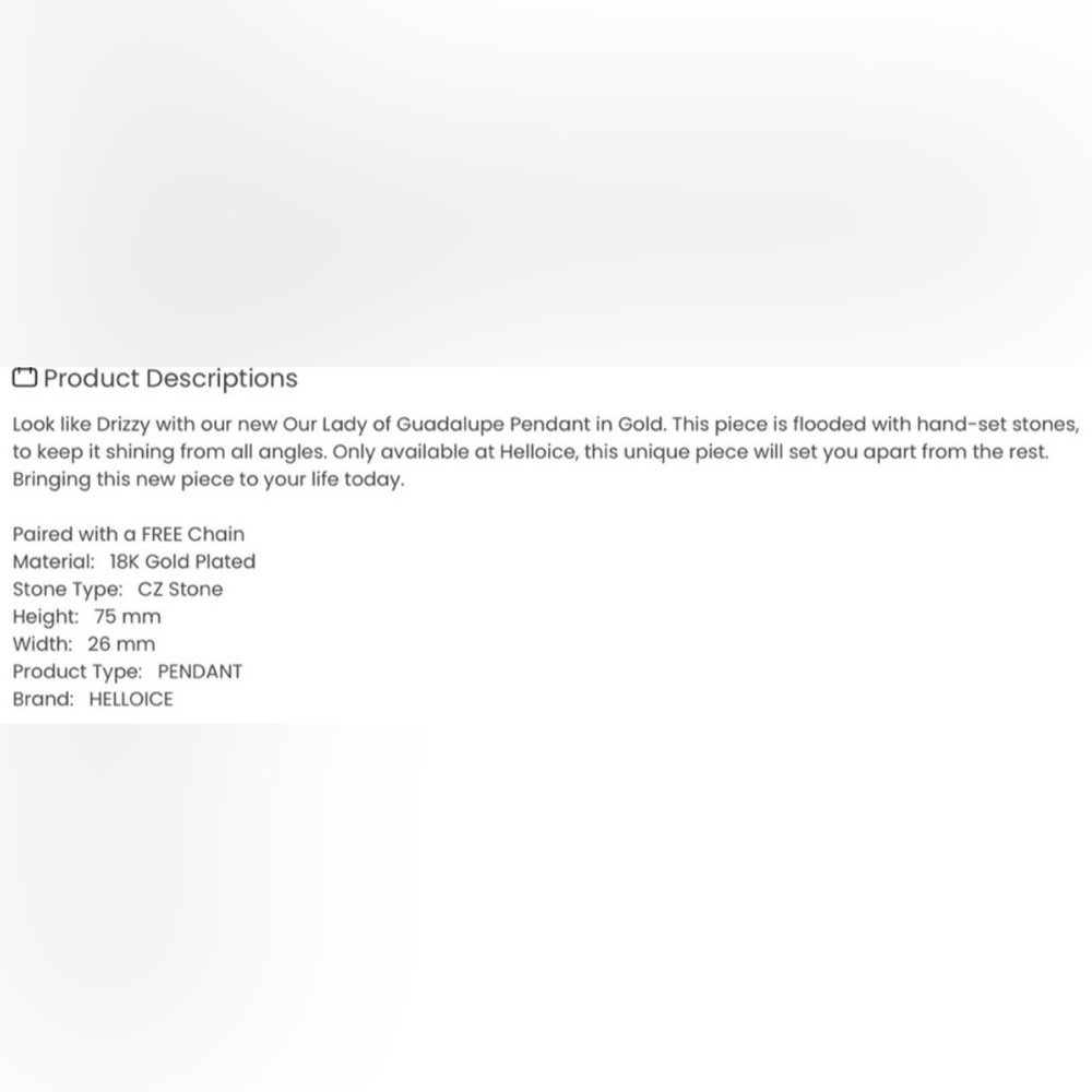 New Sold Out Rare Unisex Gold Plated 18K Virgin Mary Guadalupe With Chain . - Picture 5 of 17